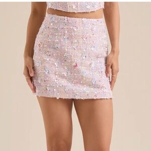 Altar'd State Pastel Tweed Mini Skirt